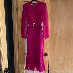 Ursula of Switzerland Fuchsia Long Sleeve Dress